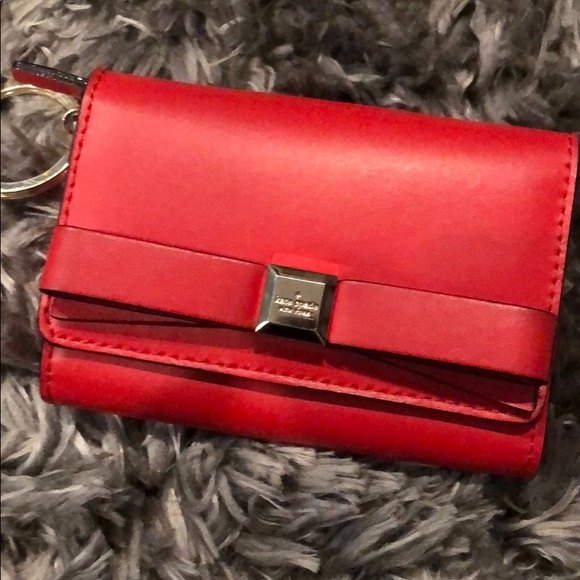 (2 for $30) Kate Spade red wallet with bow - Picture 2 of 7